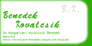 benedek kovalcsik business card